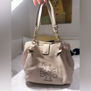 Tory Burch Cream Leather Shoulder Bag